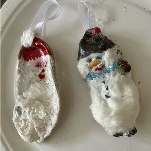 Handcrafted Santa and Snowman Ornaments